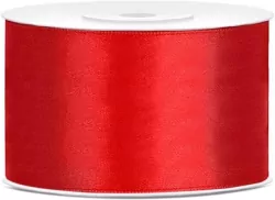 Tasiemka satynowa 38mmx25m. Czerwona