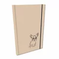 Notes A5 z gumką gładki Soft Touch Buldog beżowy - tantis.pl