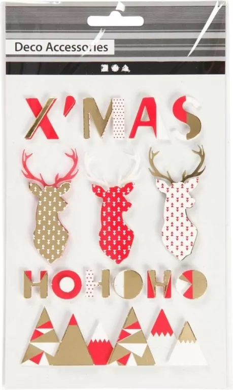 Naklejki 3D. Renifer, 15 sztuk - tantis.pl