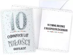 Karnet Rocznica ślubu 10