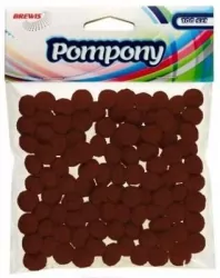 Pompony brązowe 10mm