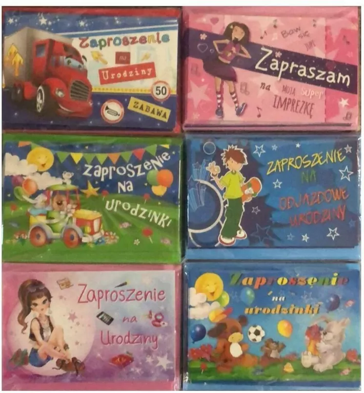 Zaproszenia Urodziny brokat + koperta - tantis.pl