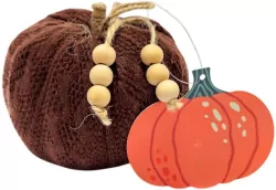 Dynia materiałowa z koralikami. Brąz