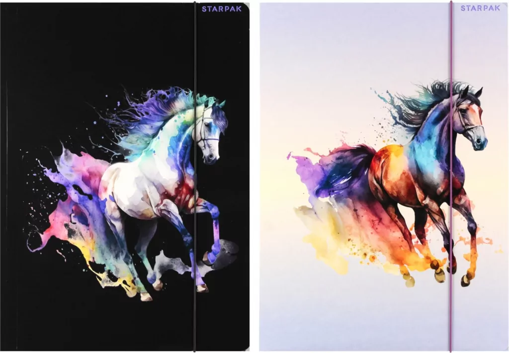 Teczka z gumką A4 Horses mix - tantis.pl