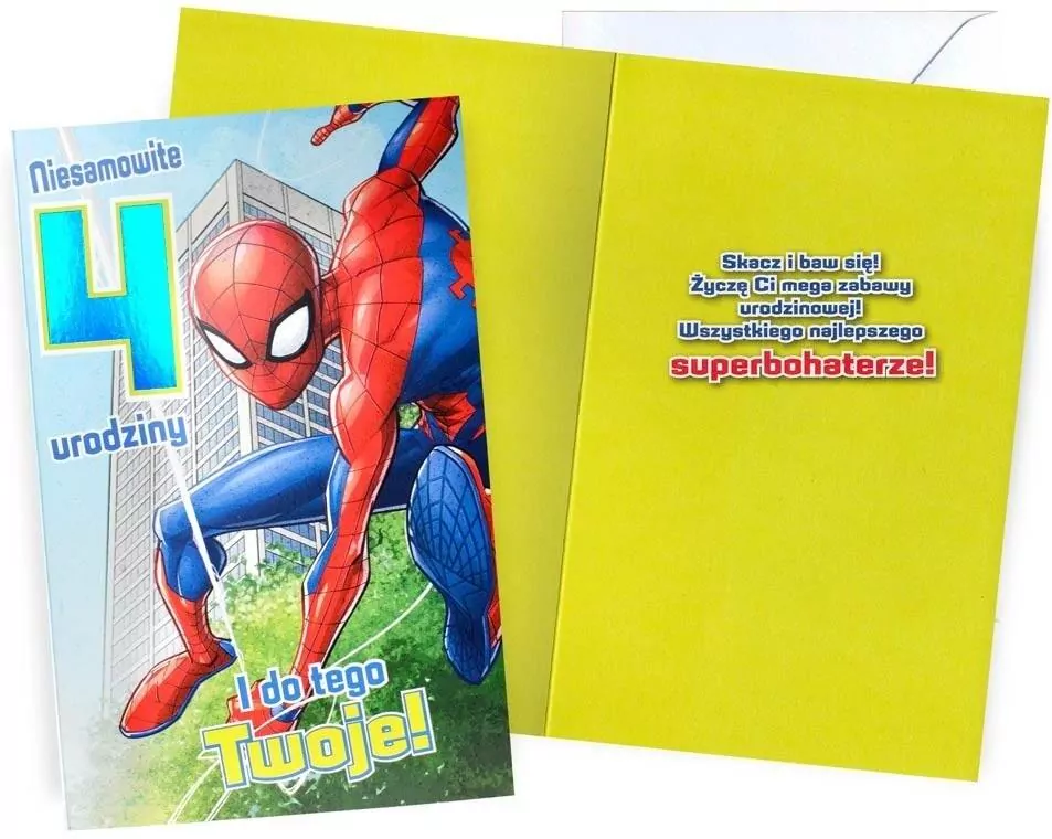 Karnet Urodziny 4 Spider-Man - tantis.pl