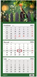 Kalendarz 2026 trójdzielny Ptak dudek HELMA
