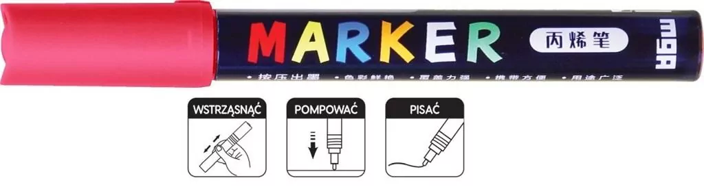 Marker akrylowy 1-2mm różana czerwień  M&G - tantis.pl