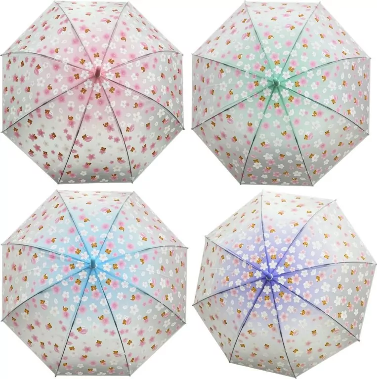 Parasolka półprzeźroczysta kwiatki misie MIX - tantis.pl