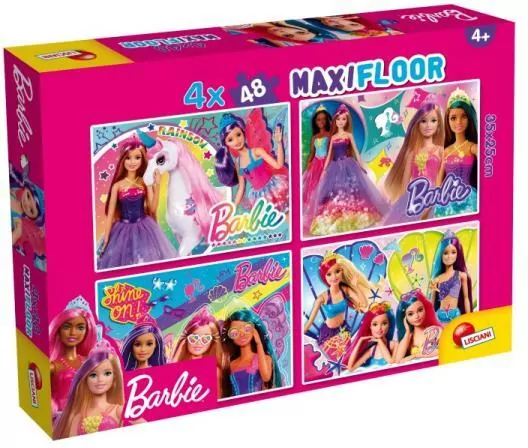 Lisciani. Puzzle 4x48 dwustronne. Maxi Barbie - tantis.pl