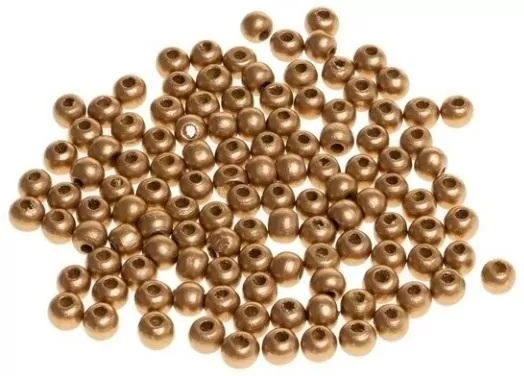 Koraliki drewniane do nawlekania złote 8mm - tantis.pl