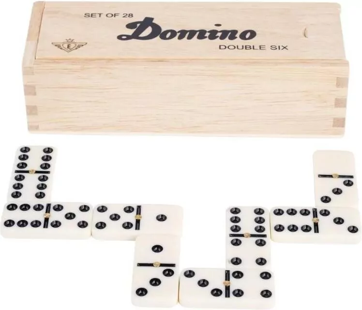 Domino Double 6 w drewnianym etui LONGFIELD - tantis.pl