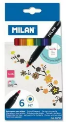 MILAN. Flamastry do tkanin, 6 kolorów
