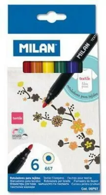 MILAN. Flamastry do tkanin, 6 kolorów