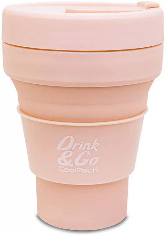 Kubek silikonowy 355 ml pastelowy powder peach - tantis.pl