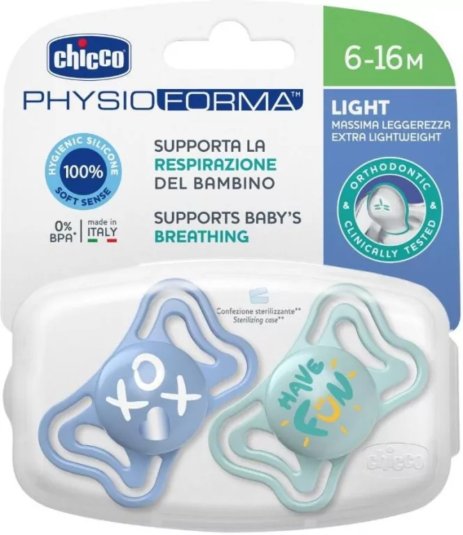Chicco. PhysioForma Light. Smoczek. 6-16 miesięcy. Niebieski - tantis.pl