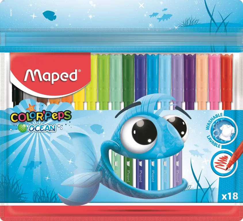 Flamastry Colorpeps Ocean 18 kolorów MAPED - tantis.pl
