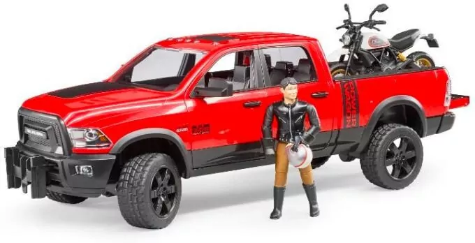 Bruder. Auto Dodge RAM 2500 Power Wagon z motocyklem Ducati, 02502 - tantis.pl