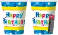 Kubeczki papierowe "Happy Birthday niebieskie" 270ml PF-KHBN - tantis.pl