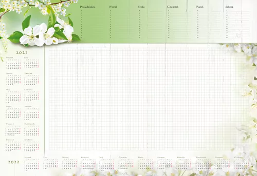 Planer 2022. Z listwą. Gałązka - tantis.pl