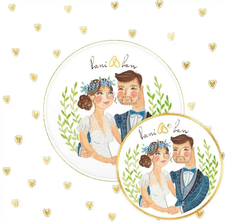 Karnet KW koperta z kółkiem Ślub Młoda Para - tantis.pl