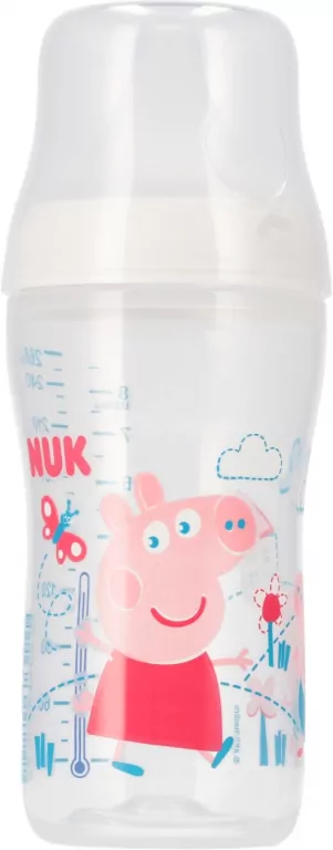 NUK. Perfect Match. Butelka ze smoczkiem. 260 ml. 3 miesiące. Świnka Peppa - tantis.pl