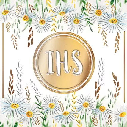 Karnet KW Komunia. Stokrotki IHS - tantis.pl