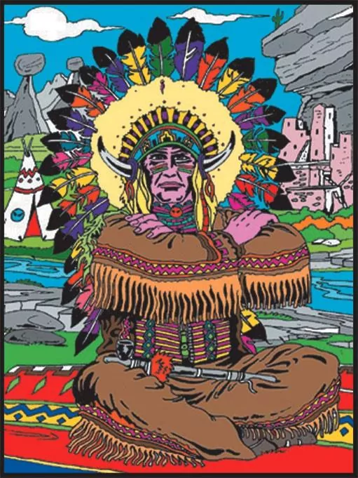 Kolorowanka Welwetowa 47x35cm Wódz Indian - tantis.pl