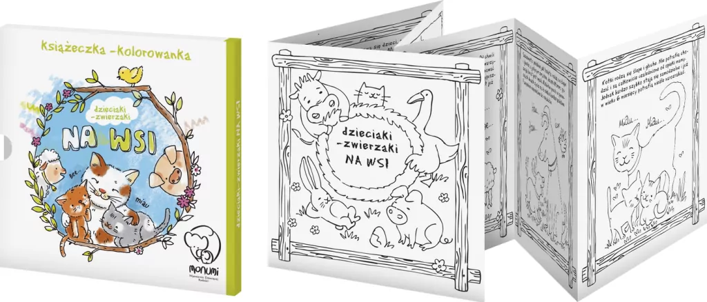Dzieciaki-Zwierzaki na wsi. Książeczka-kolorowanka - tantis.pl