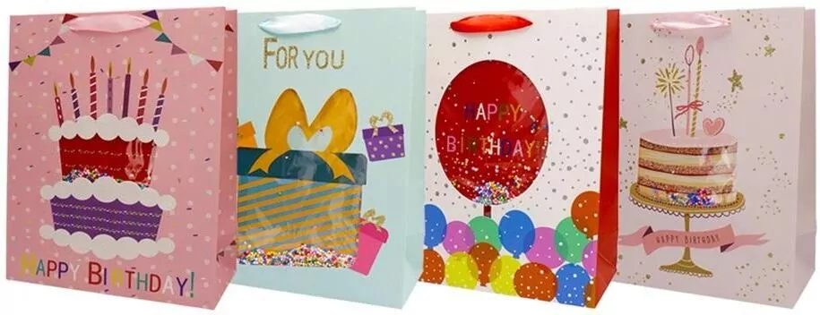 Torba prezentowa 26x62 tort urodzinowy mix - tantis.pl