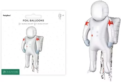 Balon foliowy Astronauta 45x81cm mix - tantis.pl