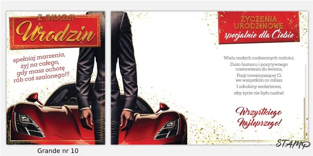 Karnet Grande + koperta wzór nr 10 Urodziny - tantis.pl