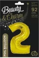 Balon foliowy. "Cyfra 2", złota, 92 cm - tantis.pl