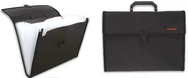 Aktówka z przegródkami z rączką. Czarna - tantis.pl