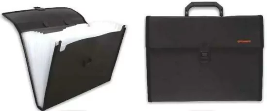 Aktówka z przegródkami z rączką. Czarna