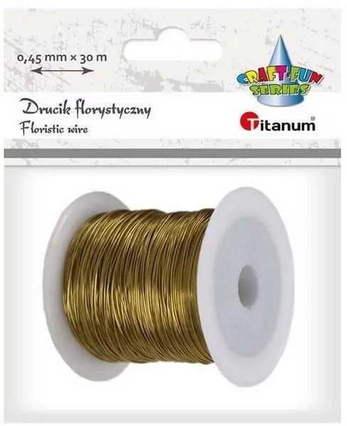 Drucik florystyczny. Złoty 0,45mmx30m - tantis.pl