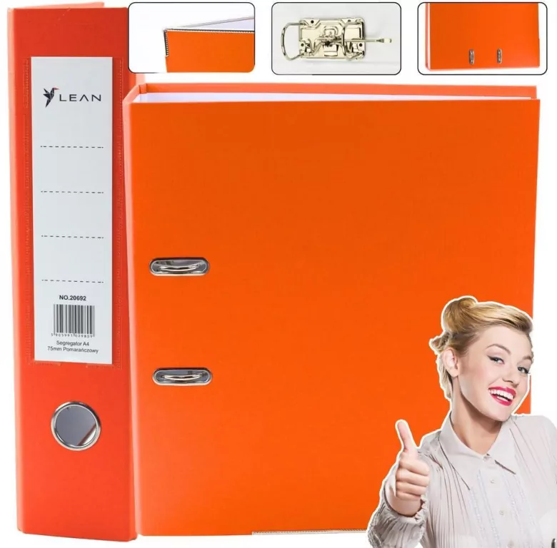 Segregator A4/75mm pomarańczowy - tantis.pl