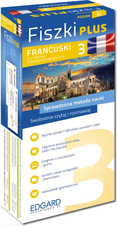 Francuski Fiszki Plus dla śred. zaaw. 3 - tantis.pl
