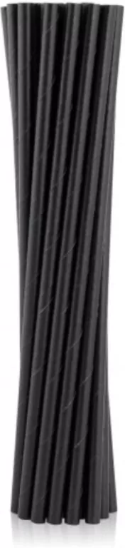 Rurki słomki papierowe czarne 6 x 197mm - tantis.pl