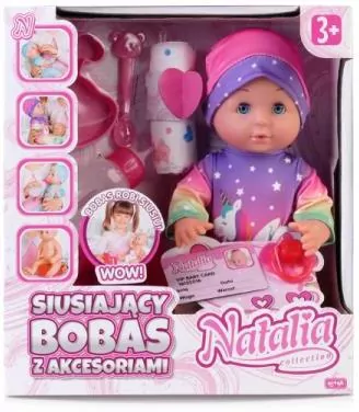 Lalka Natalia. Siusiający bobas z akcesoriami 30 cm - tantis.pl