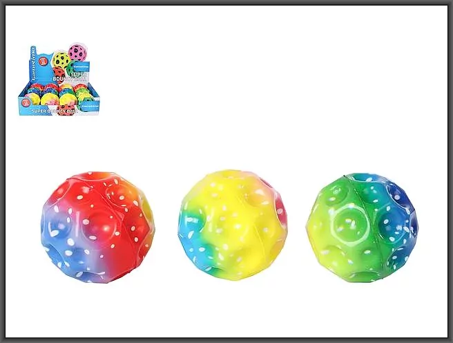 PILKA GUM SUPERODBIJAJACA 7CM TECZA MIX3 12 - tantis.pl