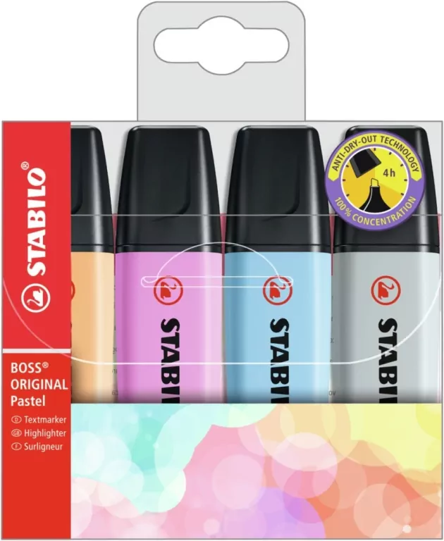 Zakreślacz Boss Original Pastel 4 kolory - tantis.pl