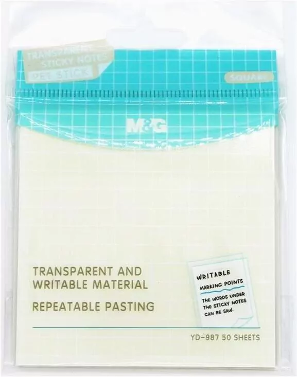 Karteczki samoprzylepne. Transparent 50K 76x76 - tantis.pl