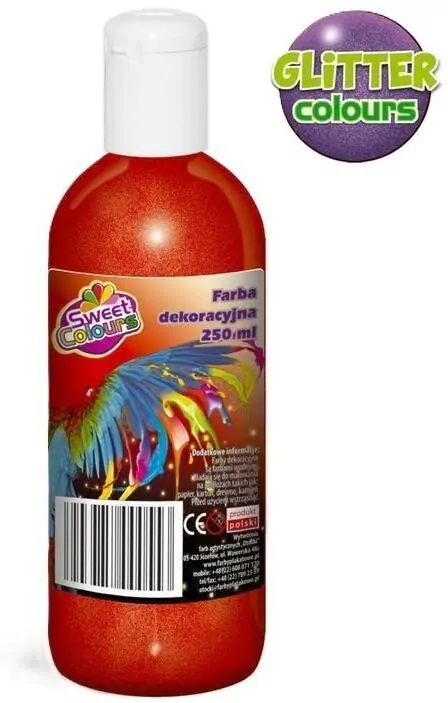 Farby plakatowe brokatowe 250ml - tantis.pl