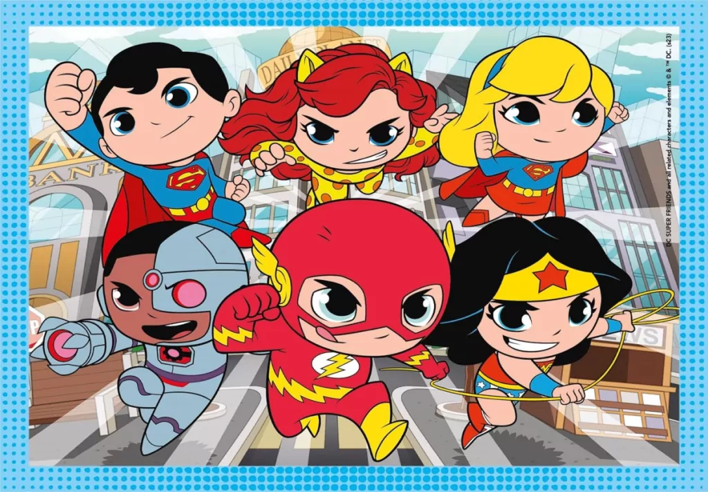 Clementoni. Puzzle 4w1. Super Kolor DC Superfriends - tantis.pl