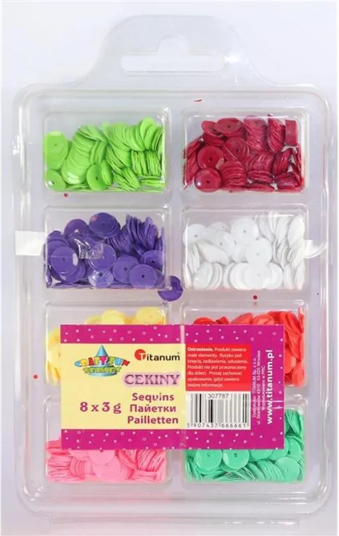 Cekiny 8mm okrągłe 8 kolorów - tantis.pl
