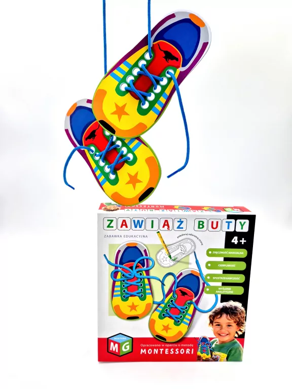 Zawiąż buty. Zabawka edukacyjna Montessori - tantis.pl