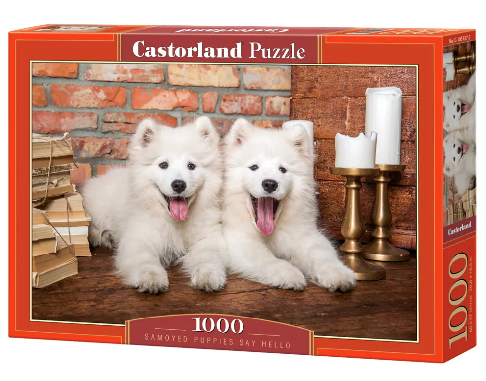 Puzzle 1000. Samoyed Puppies Say Hello - tantis.pl