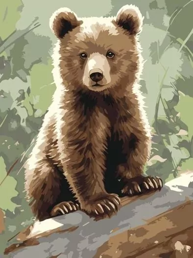 Malowanie po numerach - Ciekawy Miś 30x40cm - tantis.pl