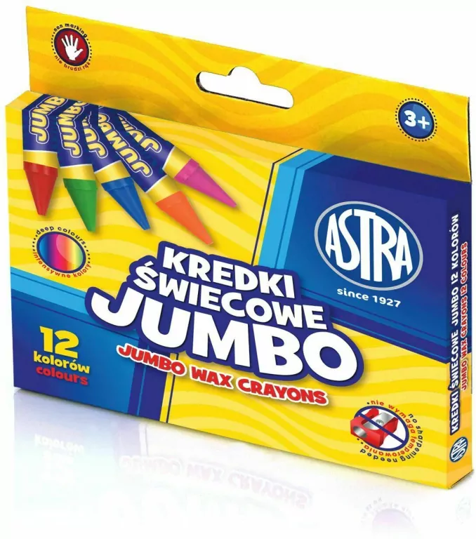 Kredki świecowe. Jumbo. 12 kolorów - tantis.pl