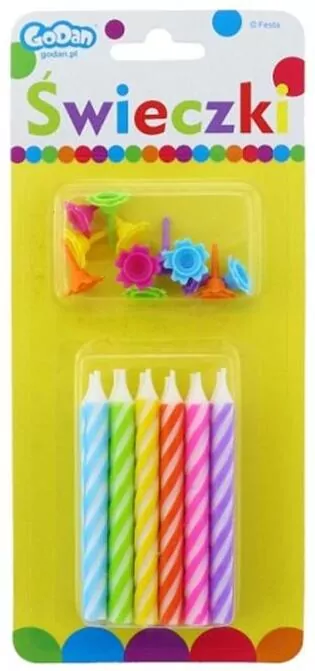 Świeczki urodzinowe 8cm, 12 sztuk - tantis.pl